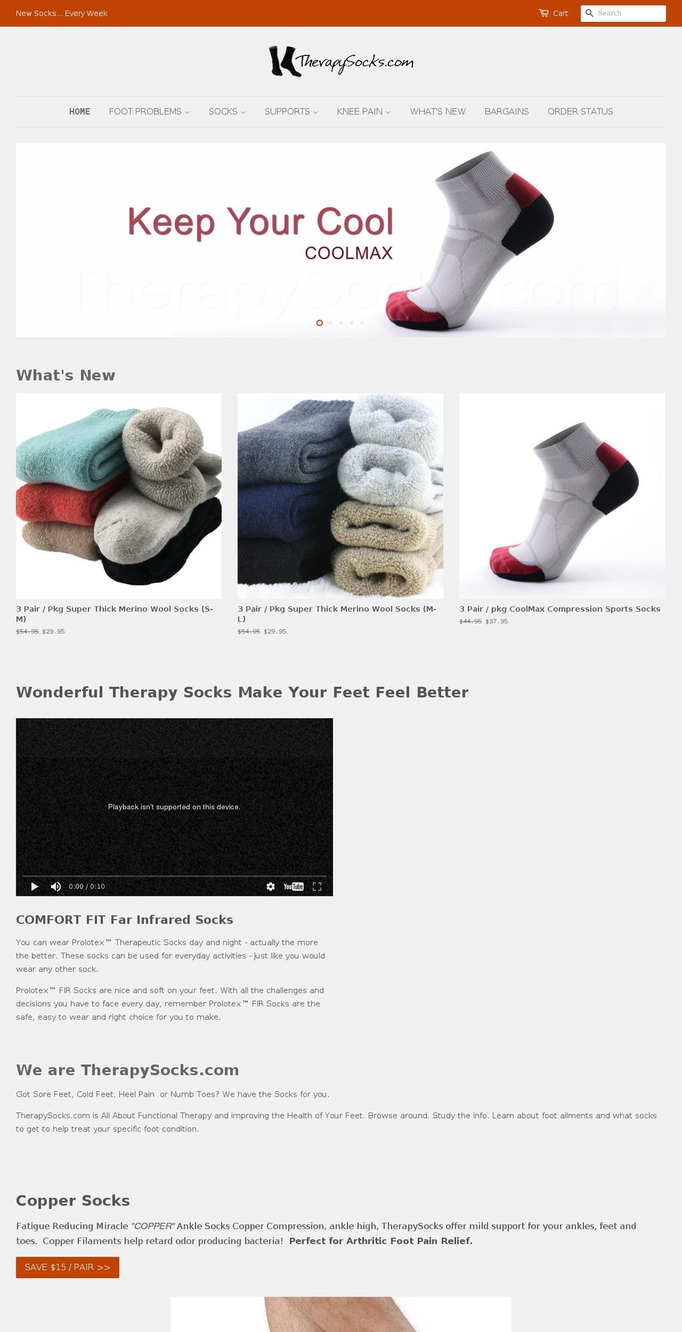 farinfraredsocks.com shopify website screenshot