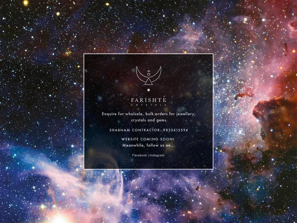 farishtecrystals.com shopify website screenshot