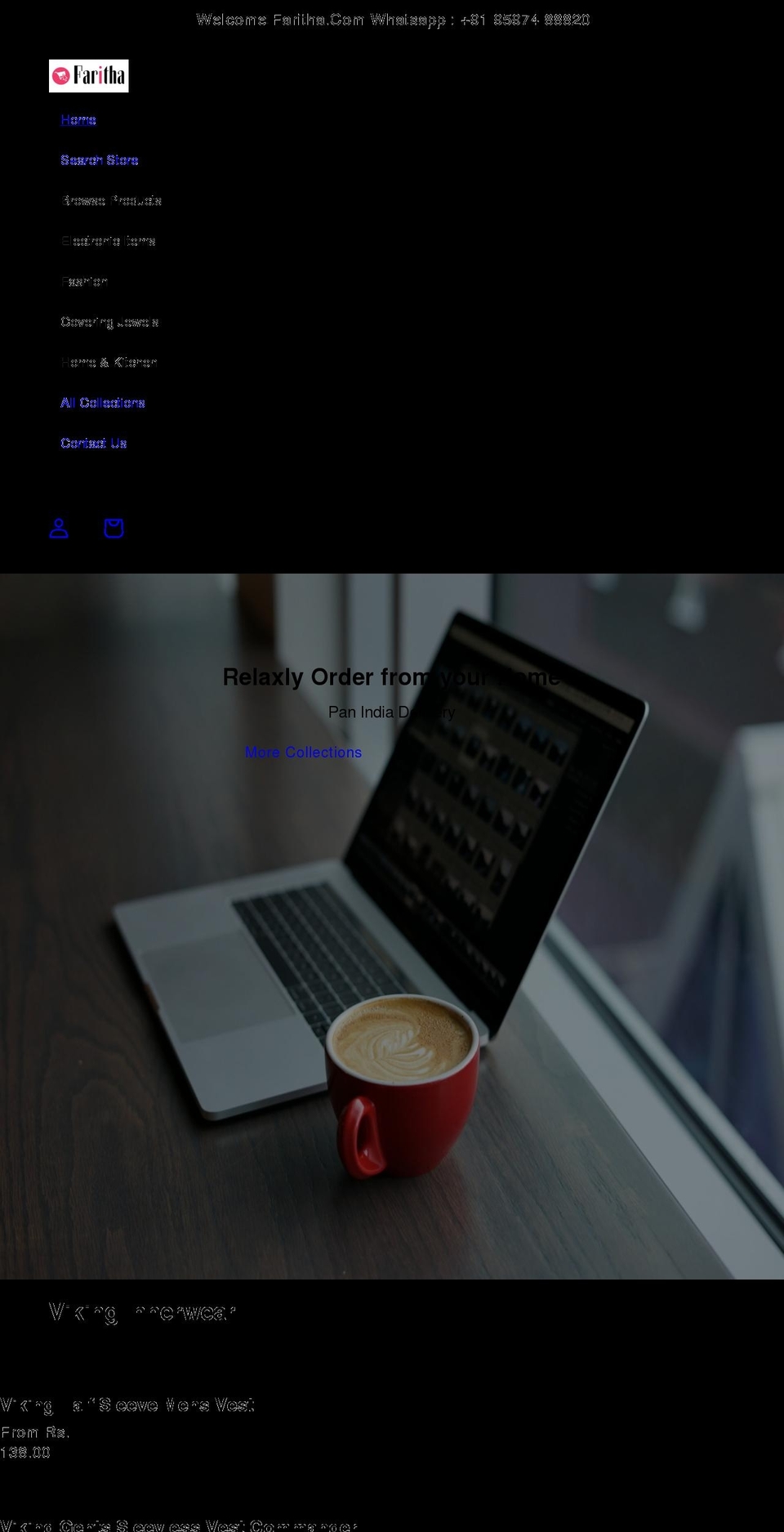 faritha.com shopify website screenshot