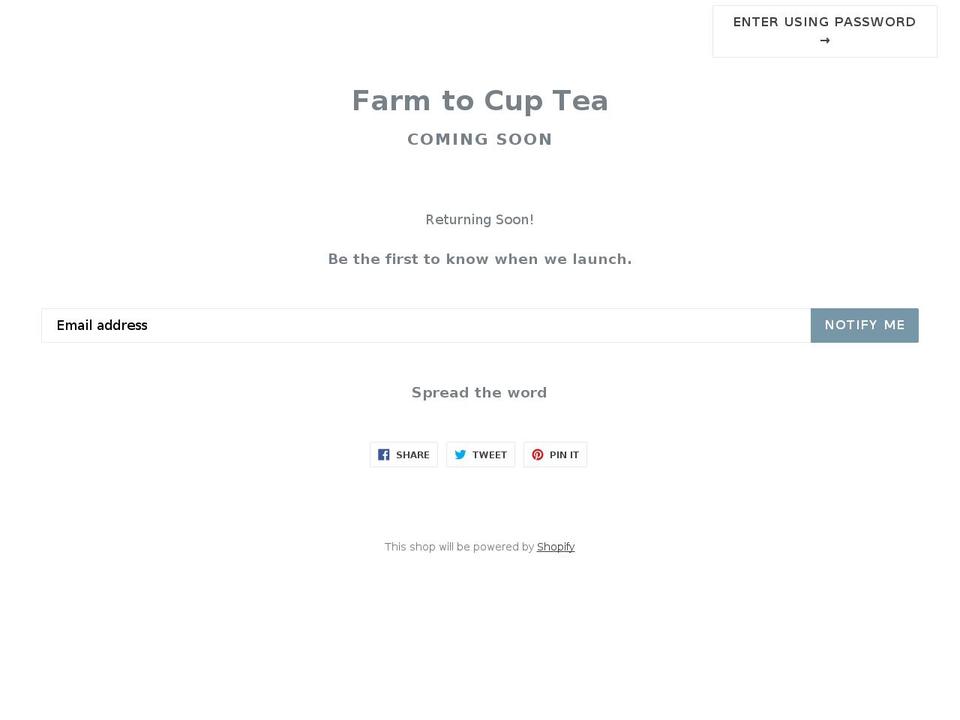 farm2cuptea.com — Shopify storefront screenshot