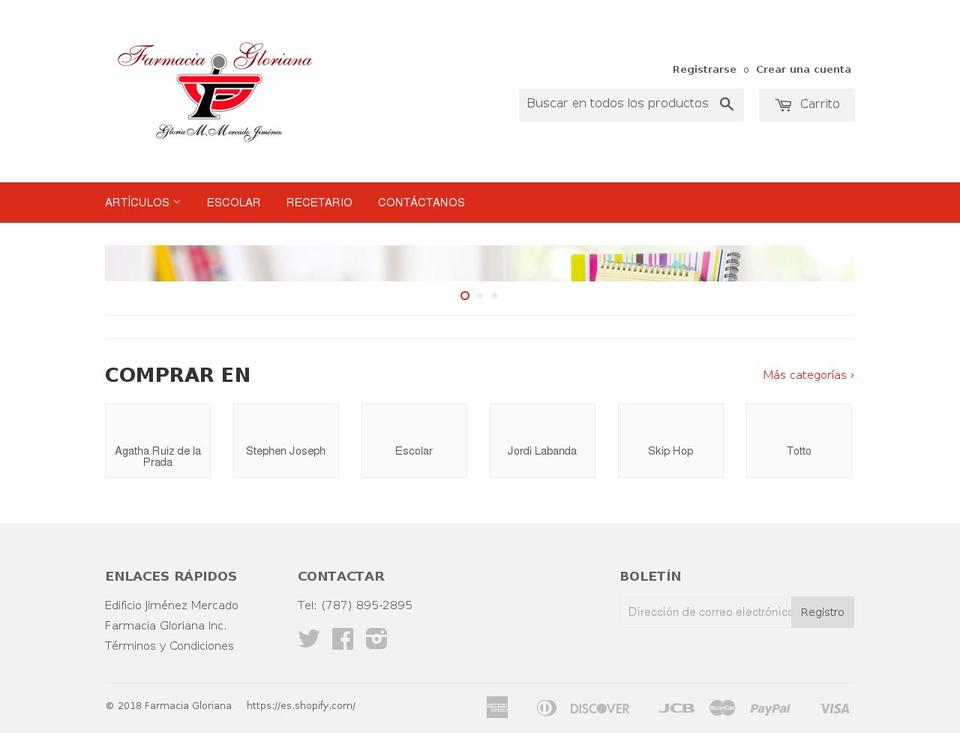 farmaciagloriana.com — Shopify storefront screenshot