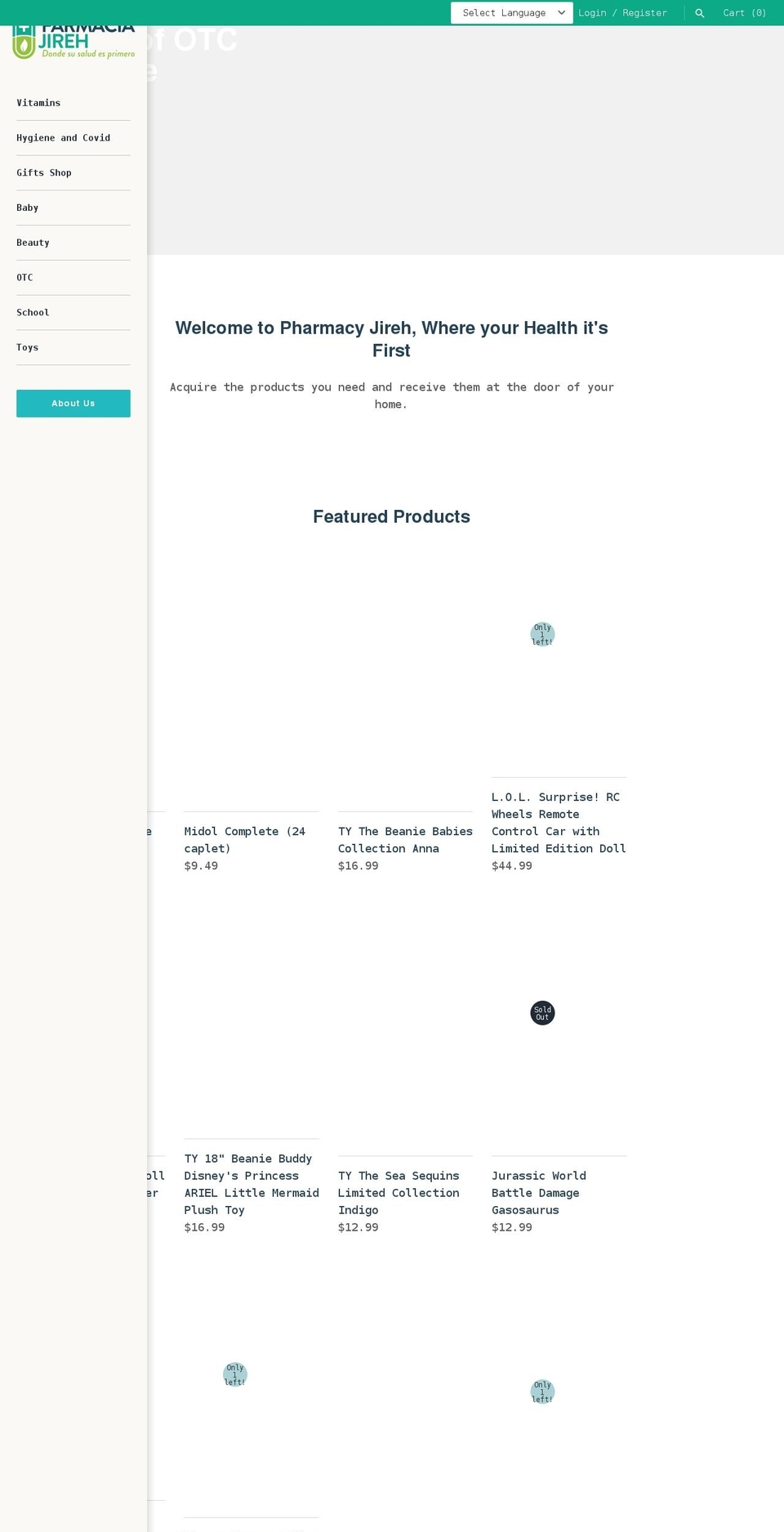 farmaciajireh.com shopify website screenshot