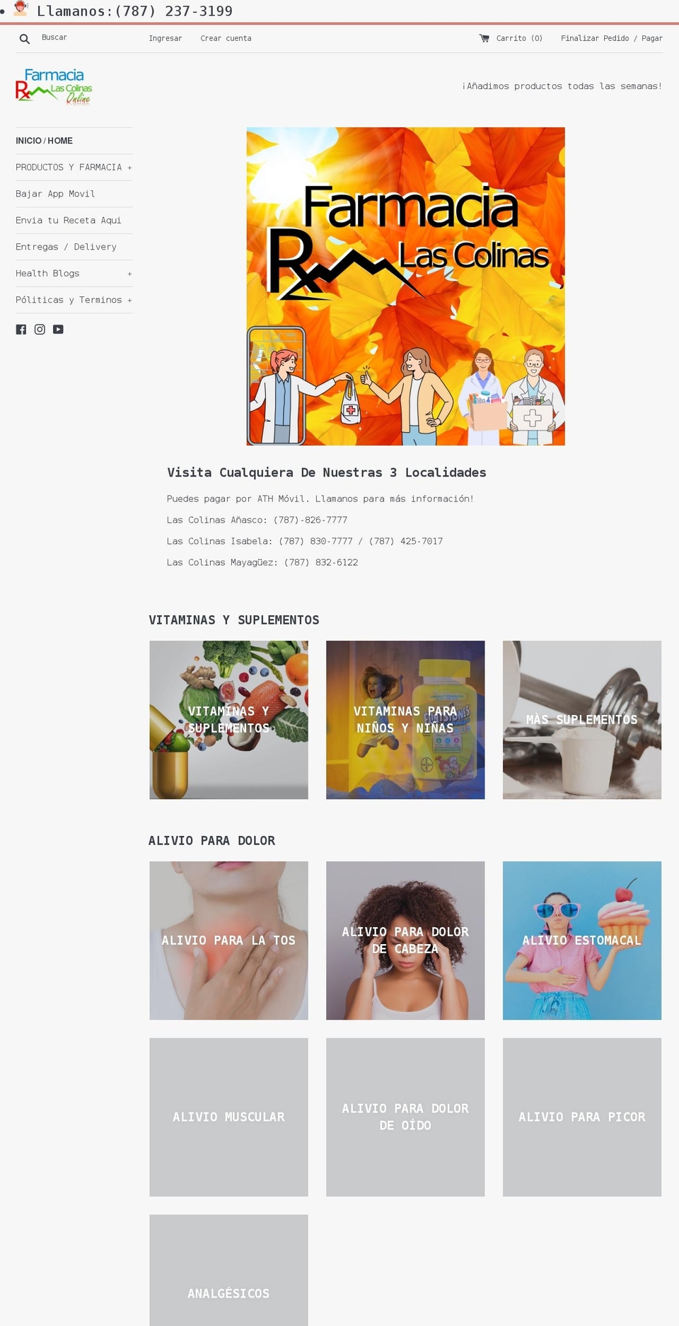 farmacialascolinasonline.com shopify website screenshot
