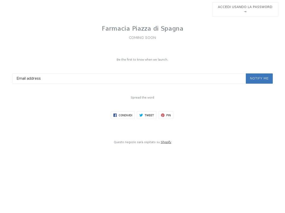 farmaciapiazzadispagna.com — Shopify storefront screenshot