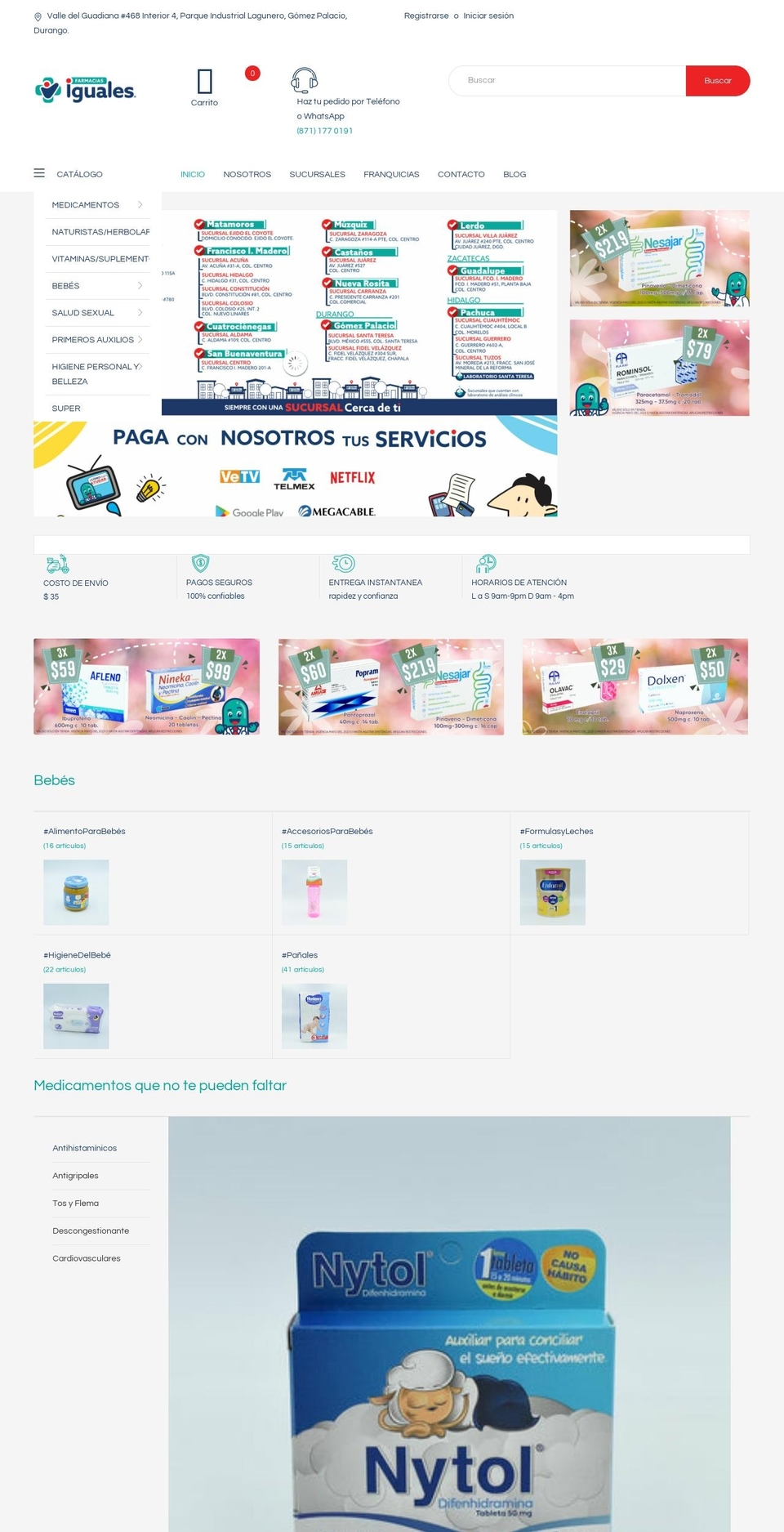 farmaciasiguales.com shopify website screenshot