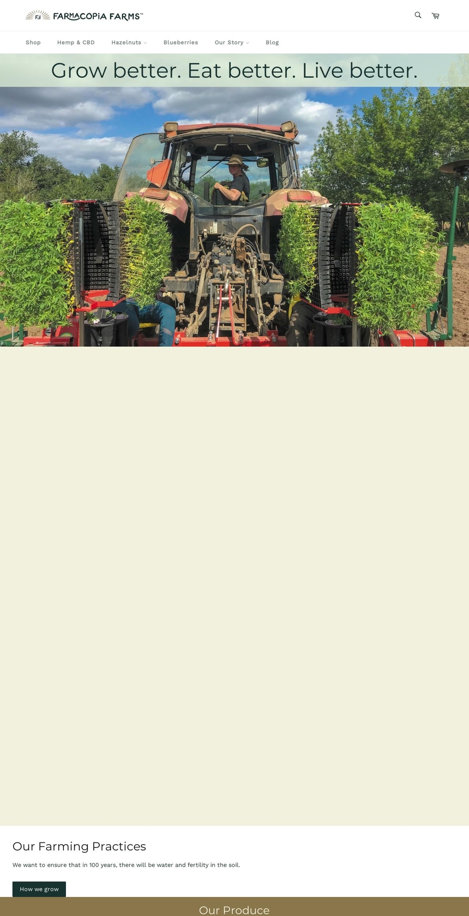farmacopiafarms.com shopify website screenshot