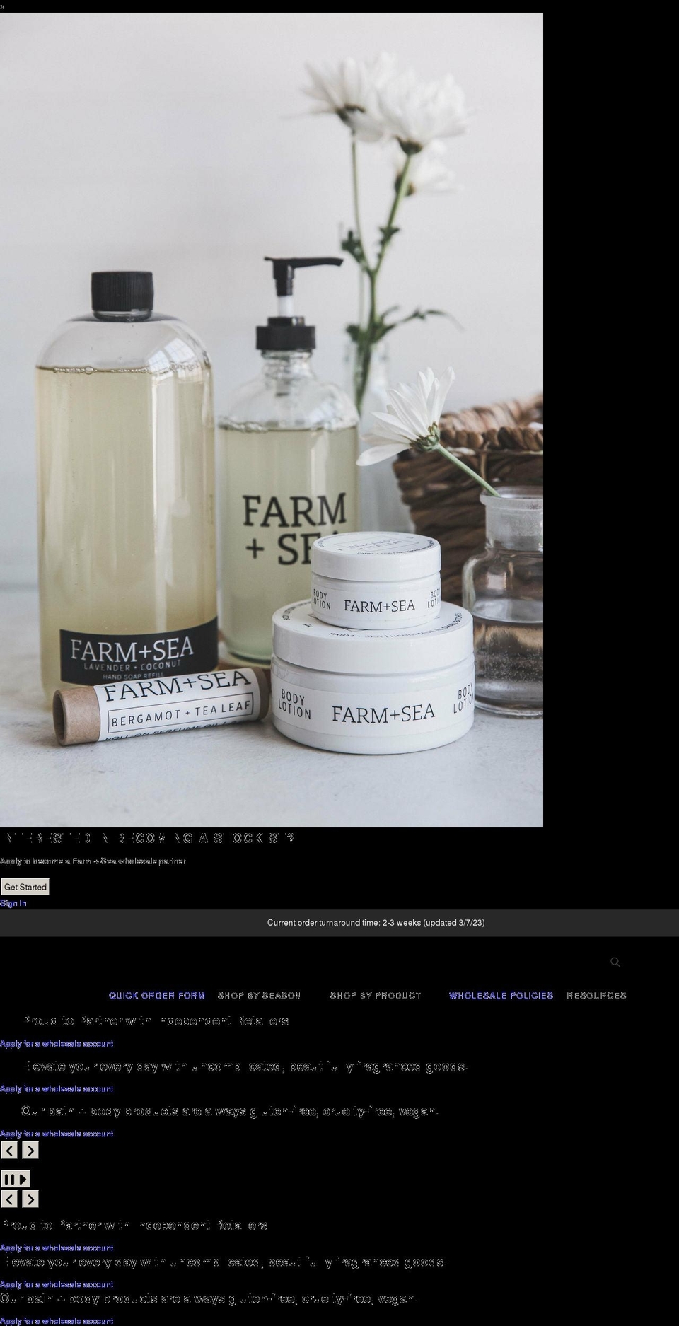 farmandseawholesale.com shopify website screenshot