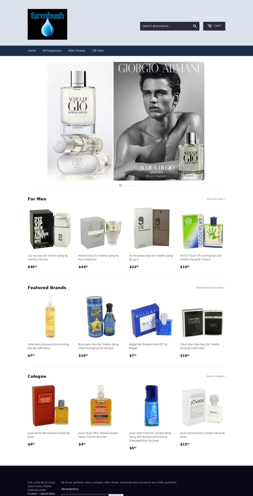 farmbush.com — Shopify storefront screenshot