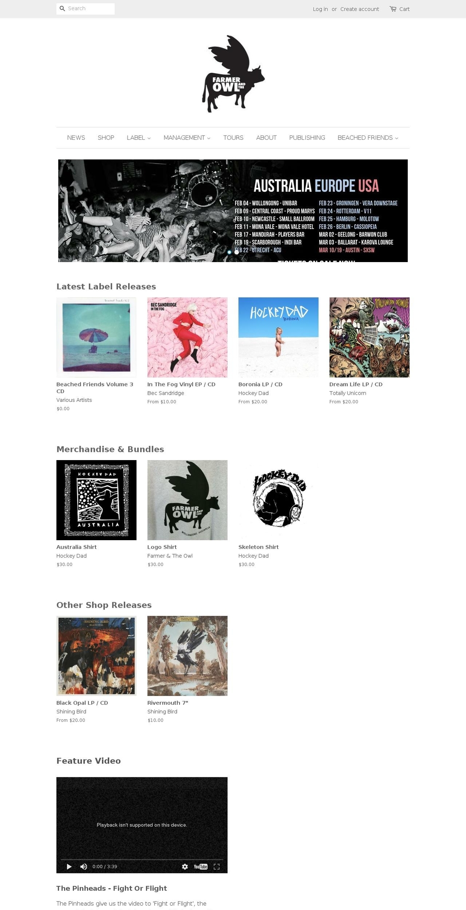 farmerandtheowl.com shopify website screenshot