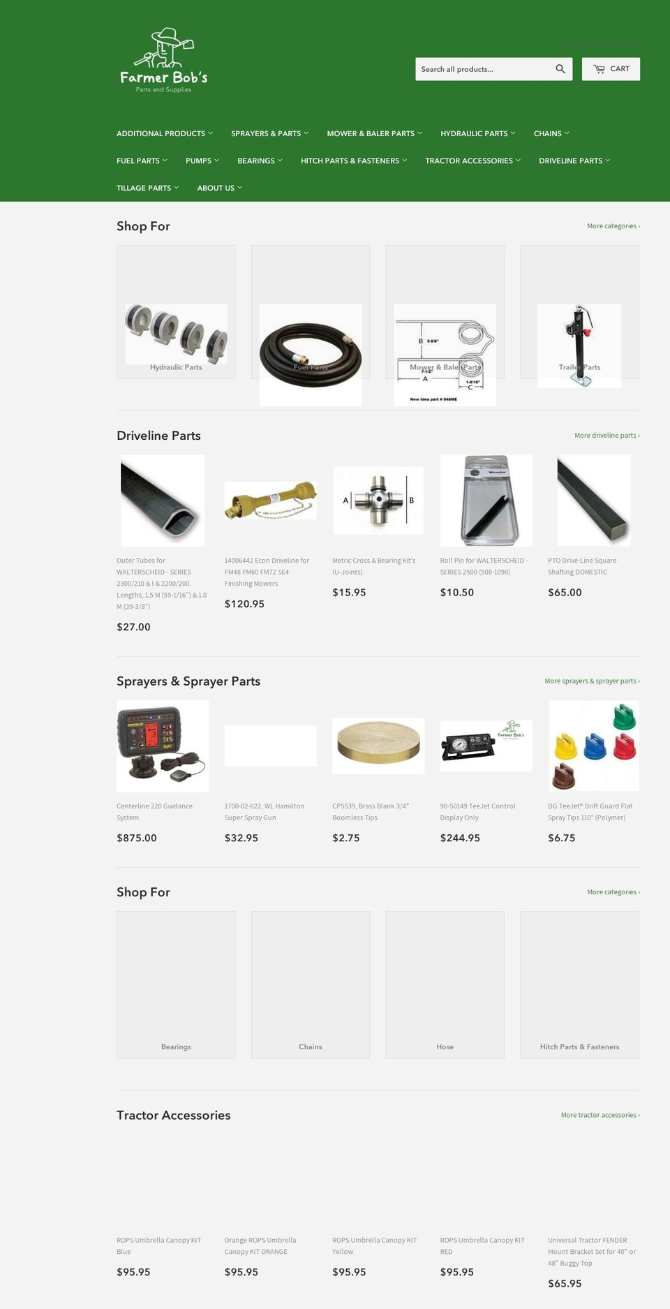 farmerbobsparts.com — Shopify storefront screenshot