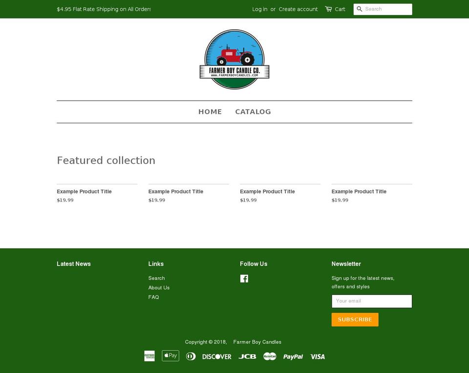 farmerboycandles.com — Shopify storefront screenshot