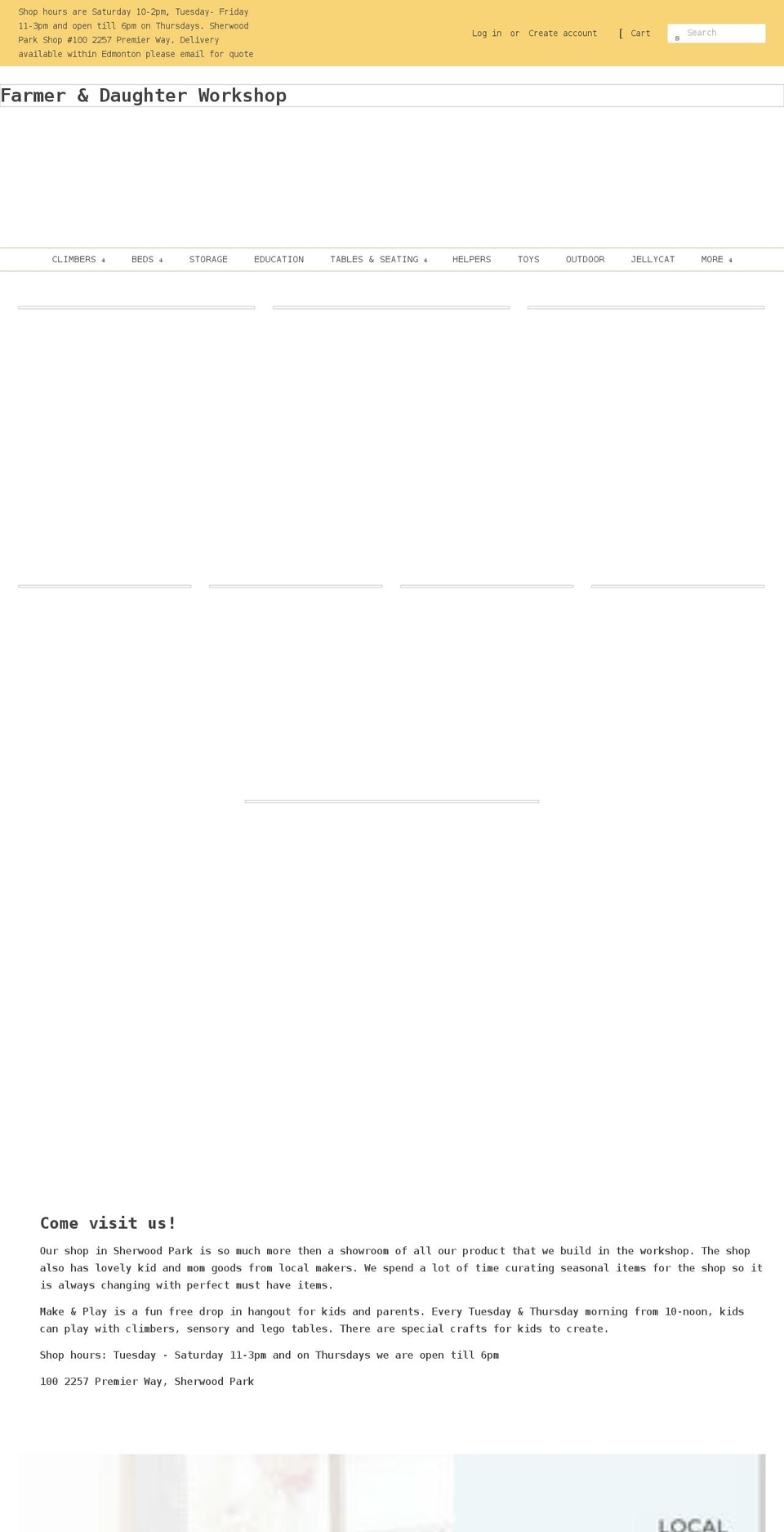 farmerdaughterworkshop.com shopify website screenshot