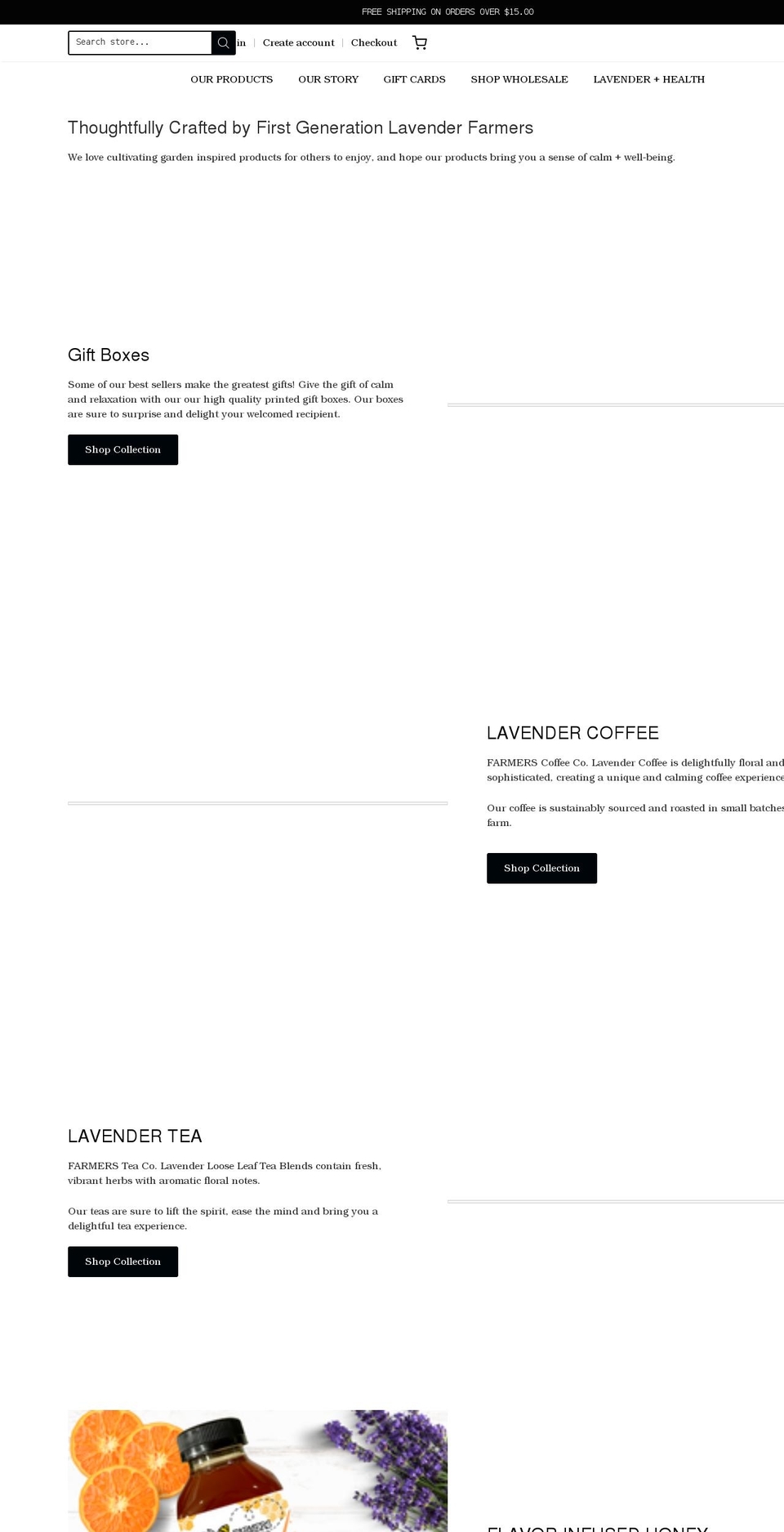 farmerslavenderco.com shopify website screenshot
