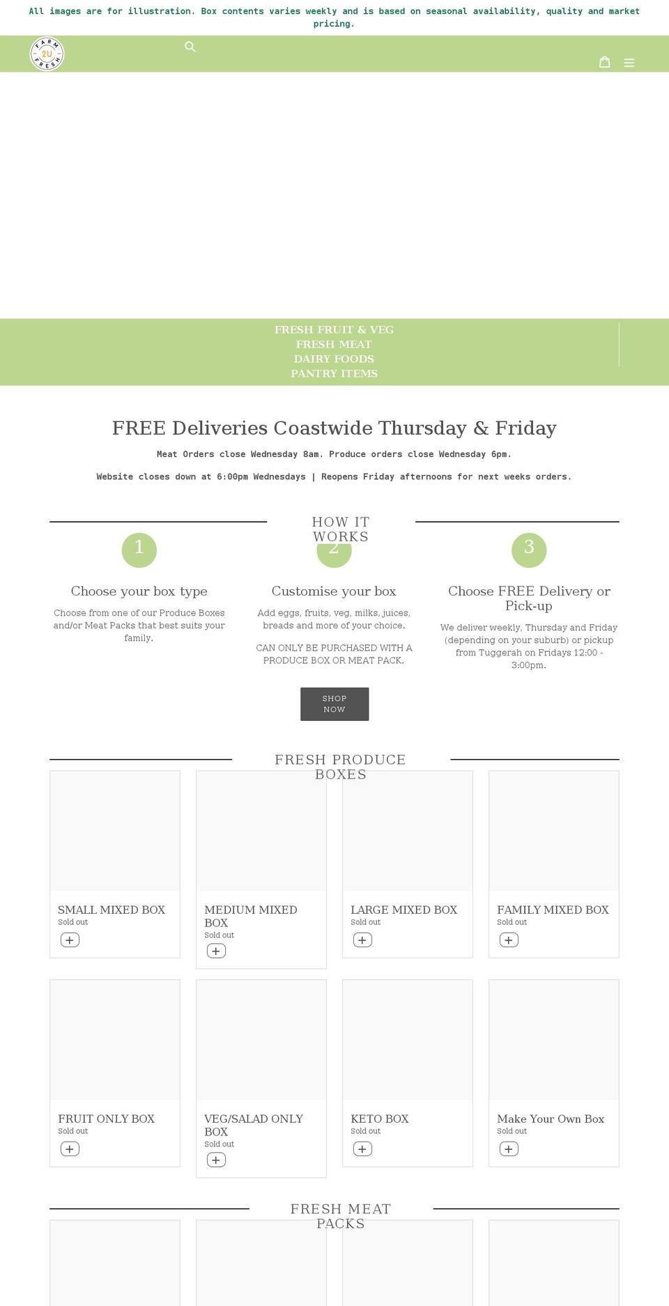 farmfresh2u.com.au shopify website screenshot