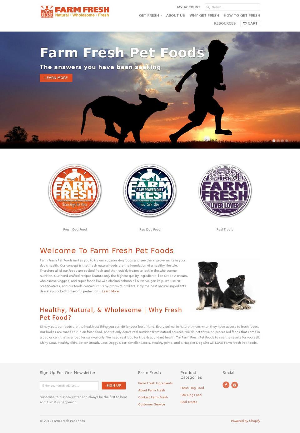 farmfreshpet.com shopify website screenshot