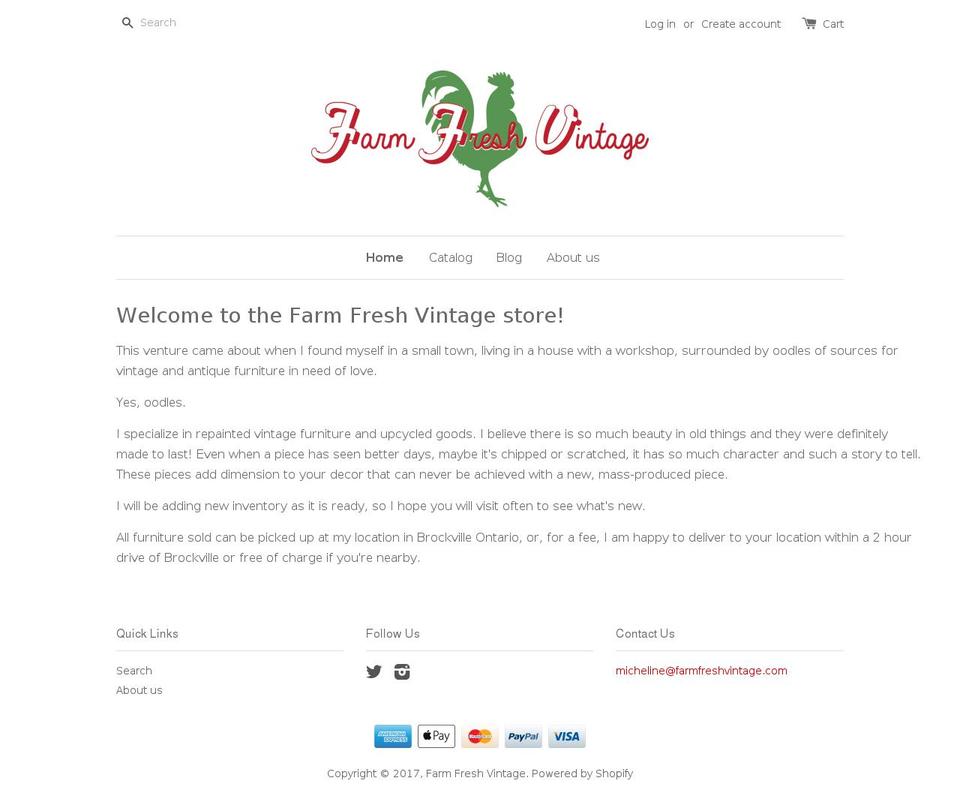 farmfreshvintage.com shopify website screenshot