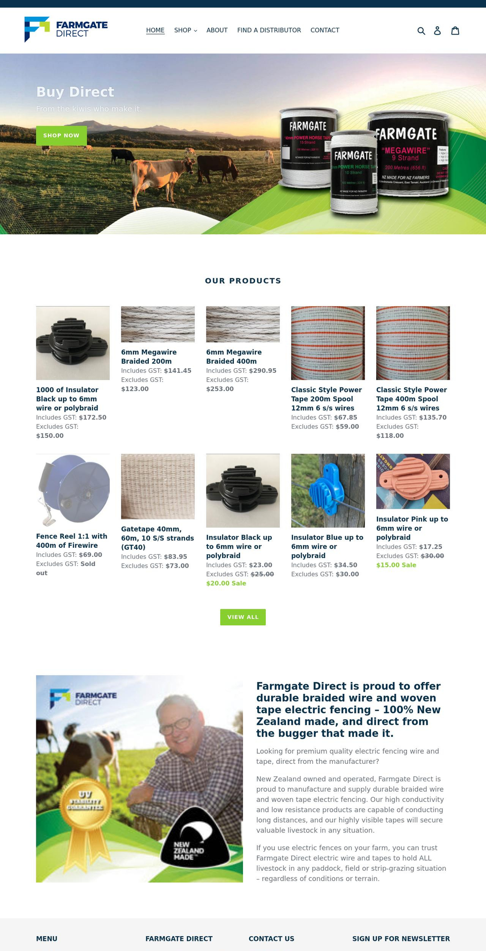 farmgatedirect.co.nz shopify website screenshot