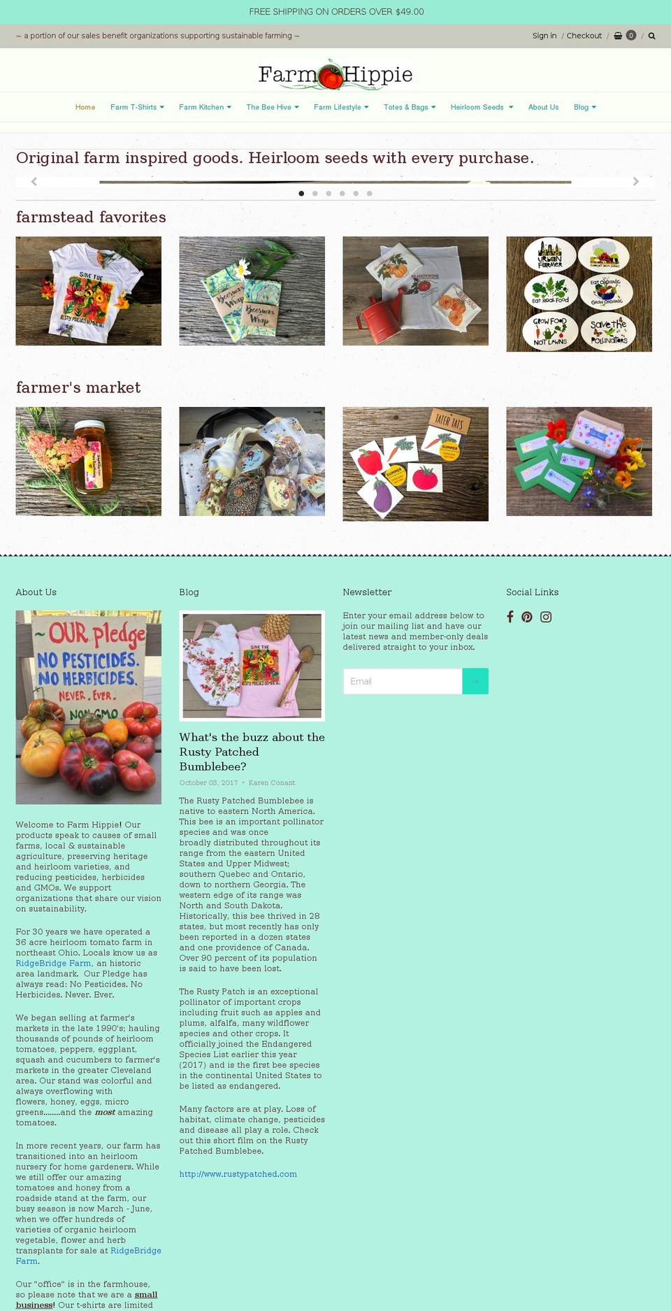 farmhippie.com — Shopify storefront screenshot