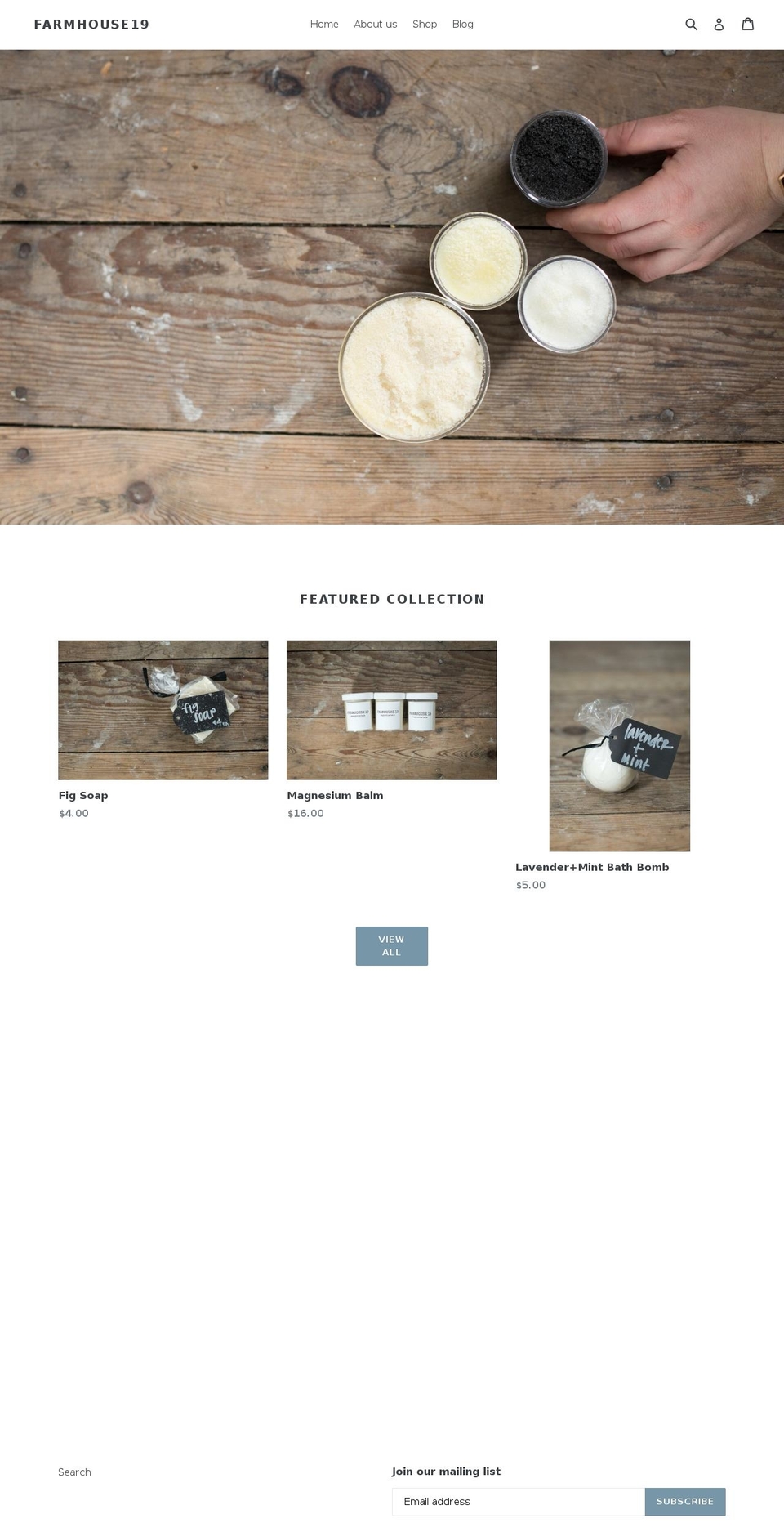 farmhouse19.com — Shopify storefront screenshot