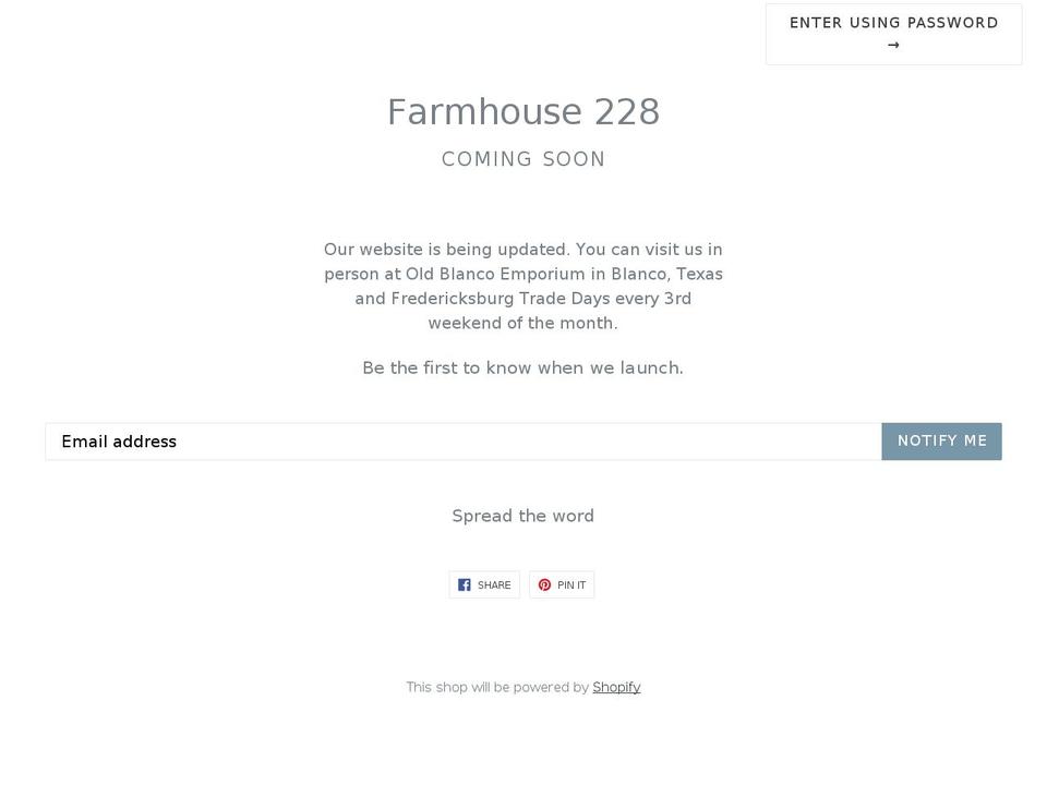 farmhouse228designs.com shopify website screenshot