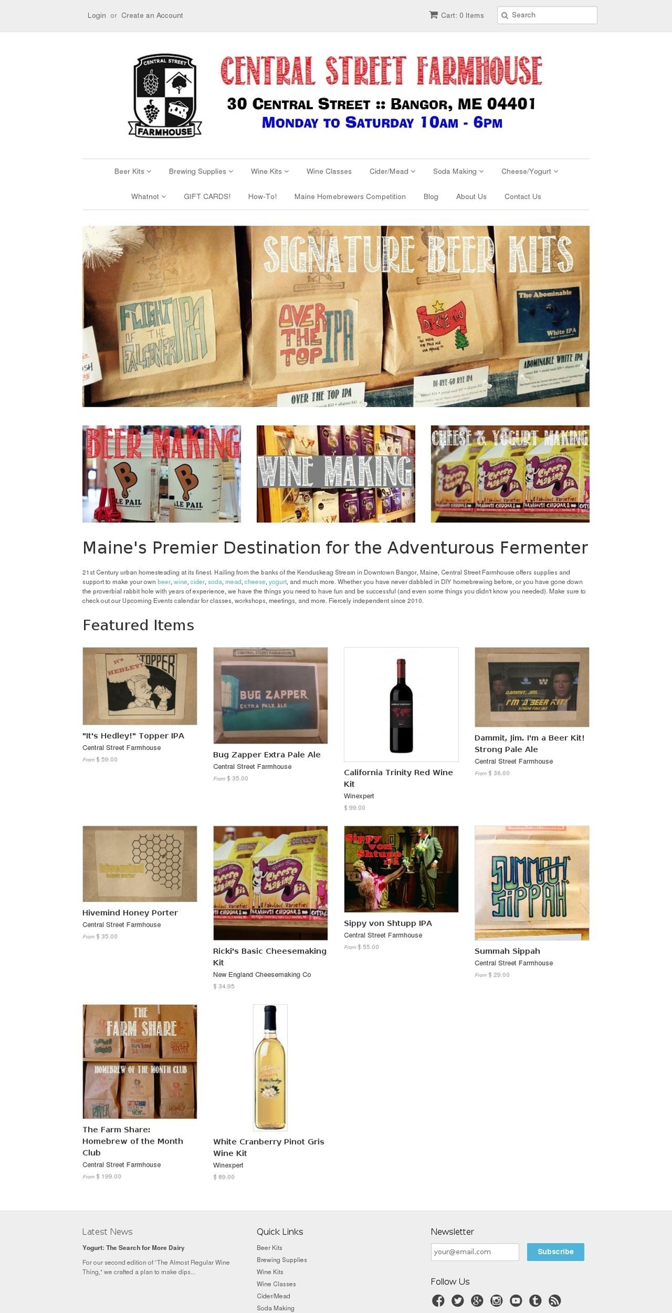 farmhousebangor.com — Shopify storefront screenshot
