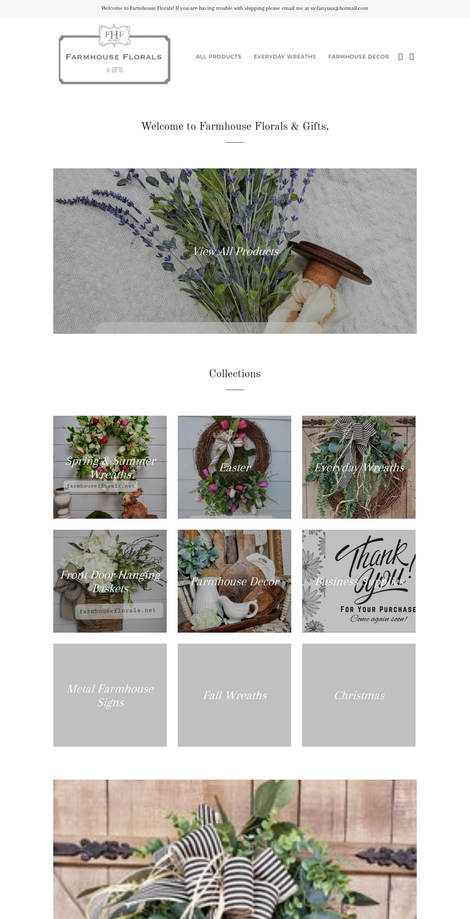 farmhouseflorals.net shopify website screenshot