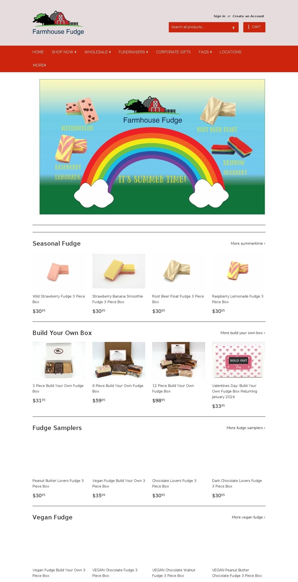 farmhousefudge.store shopify website screenshot