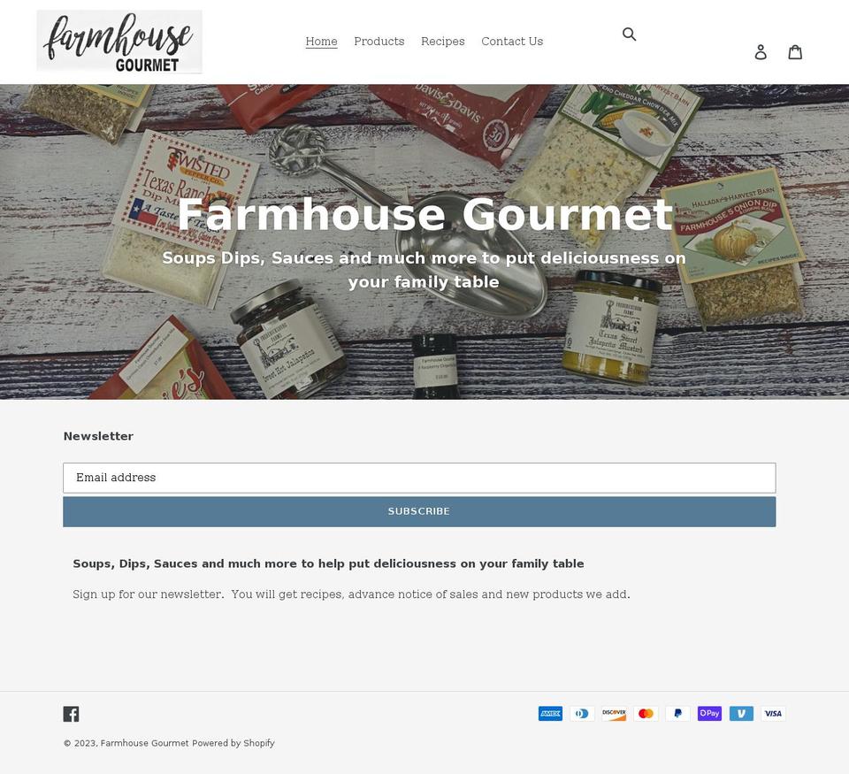 farmhousegourmettx.com shopify website screenshot