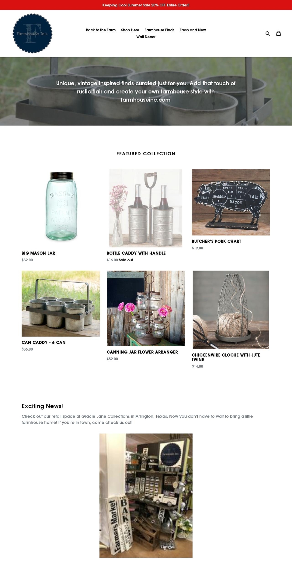farmhouseinc.com — Shopify storefront screenshot