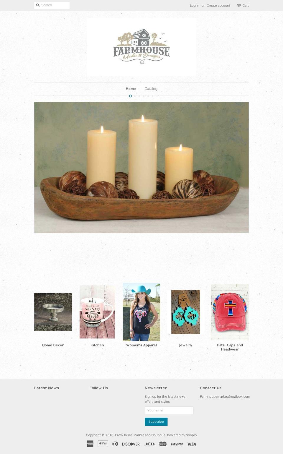 farmhousemarketandboutique.com — Shopify storefront screenshot