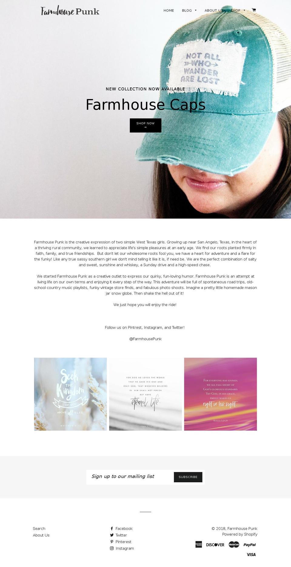 farmhousepunk.com shopify website screenshot