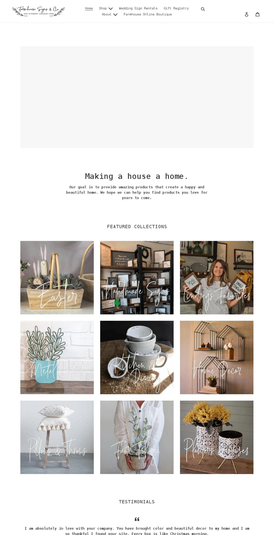 farmhousesignsandco.com shopify website screenshot