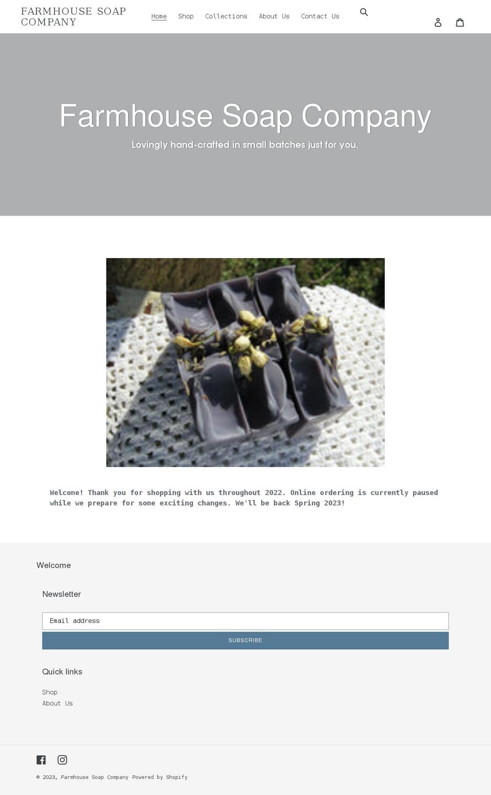 farmhousesoapco.com shopify website screenshot