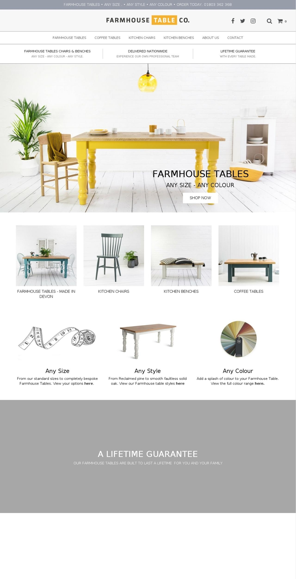 farmhousetablecompany.com — Shopify storefront screenshot