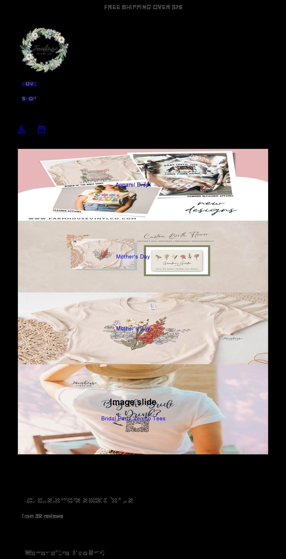 farmhousevinylco.com shopify website screenshot