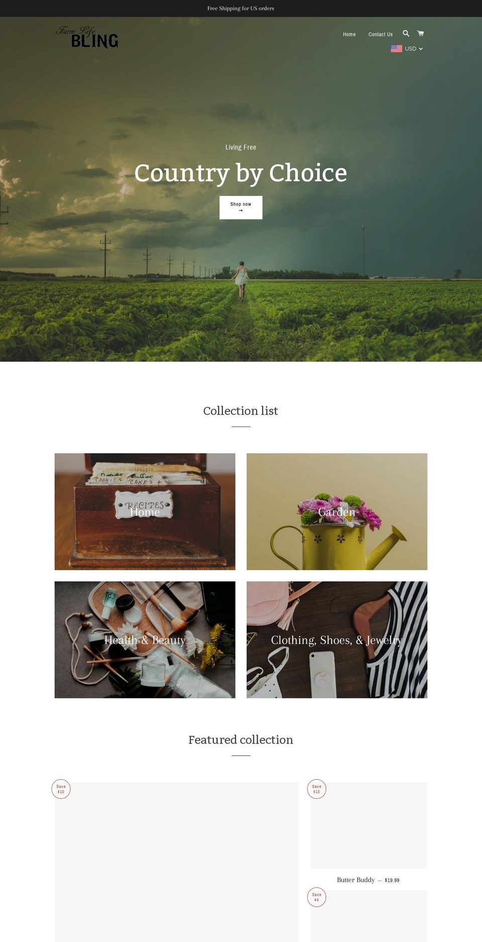 farmlifebling.com — Shopify storefront screenshot