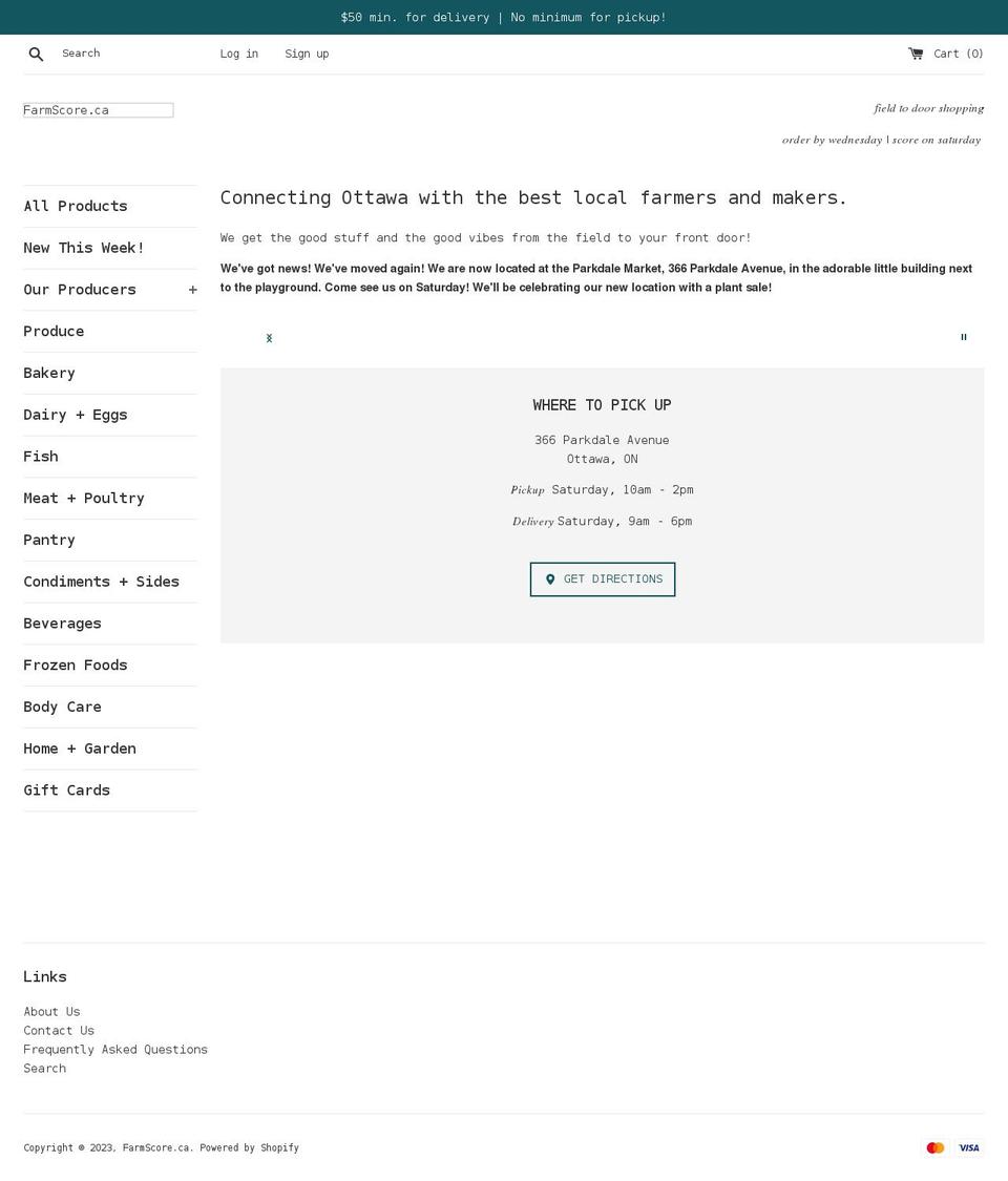farmscore.ca shopify website screenshot