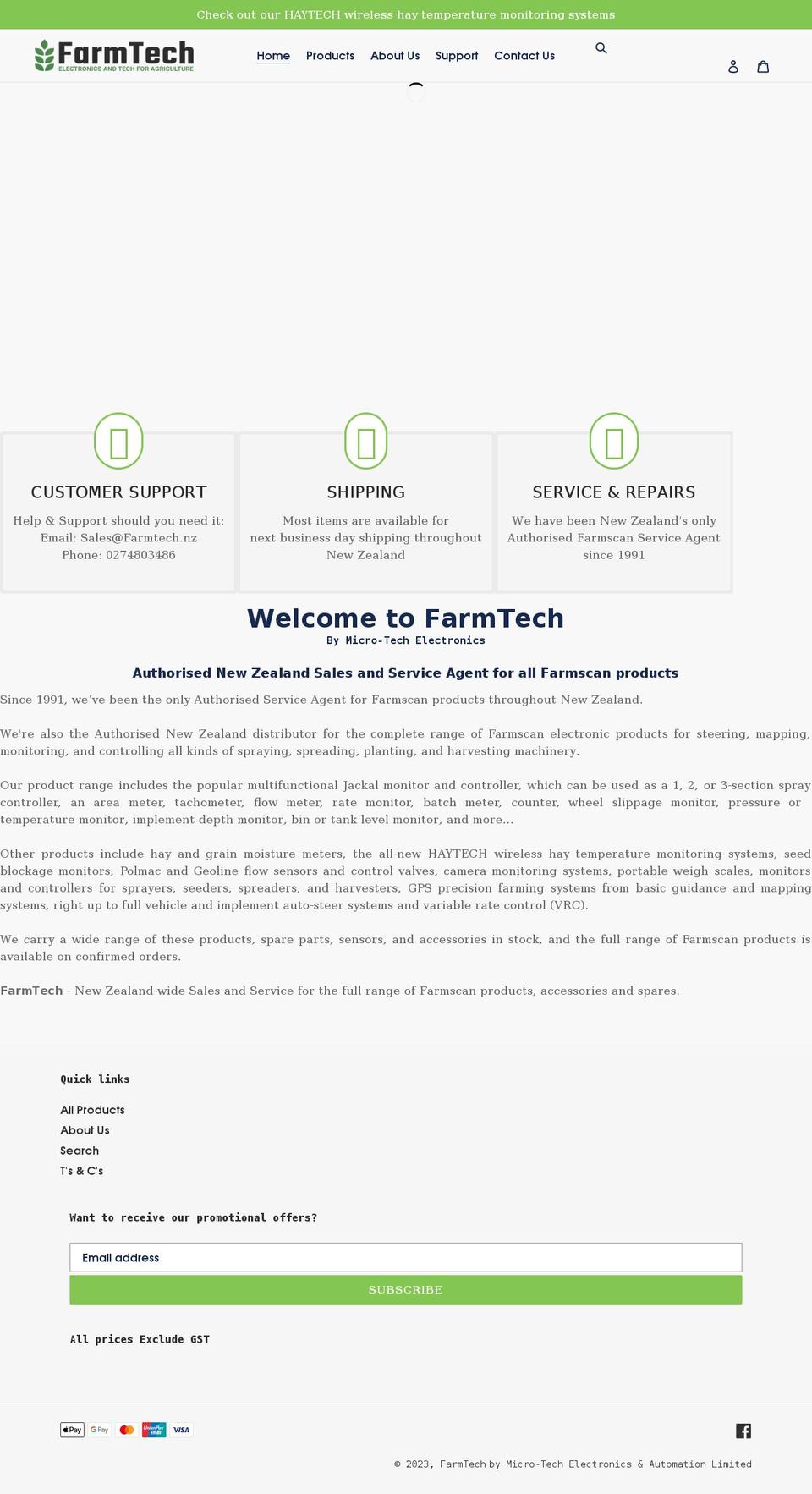 farmtech.nz shopify website screenshot