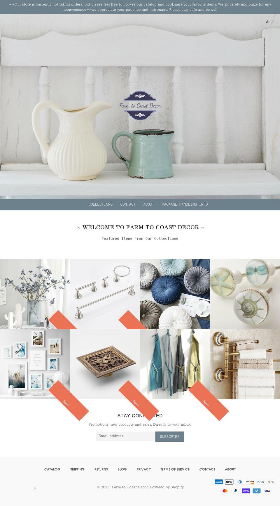 farmtocoastdecor.com shopify website screenshot