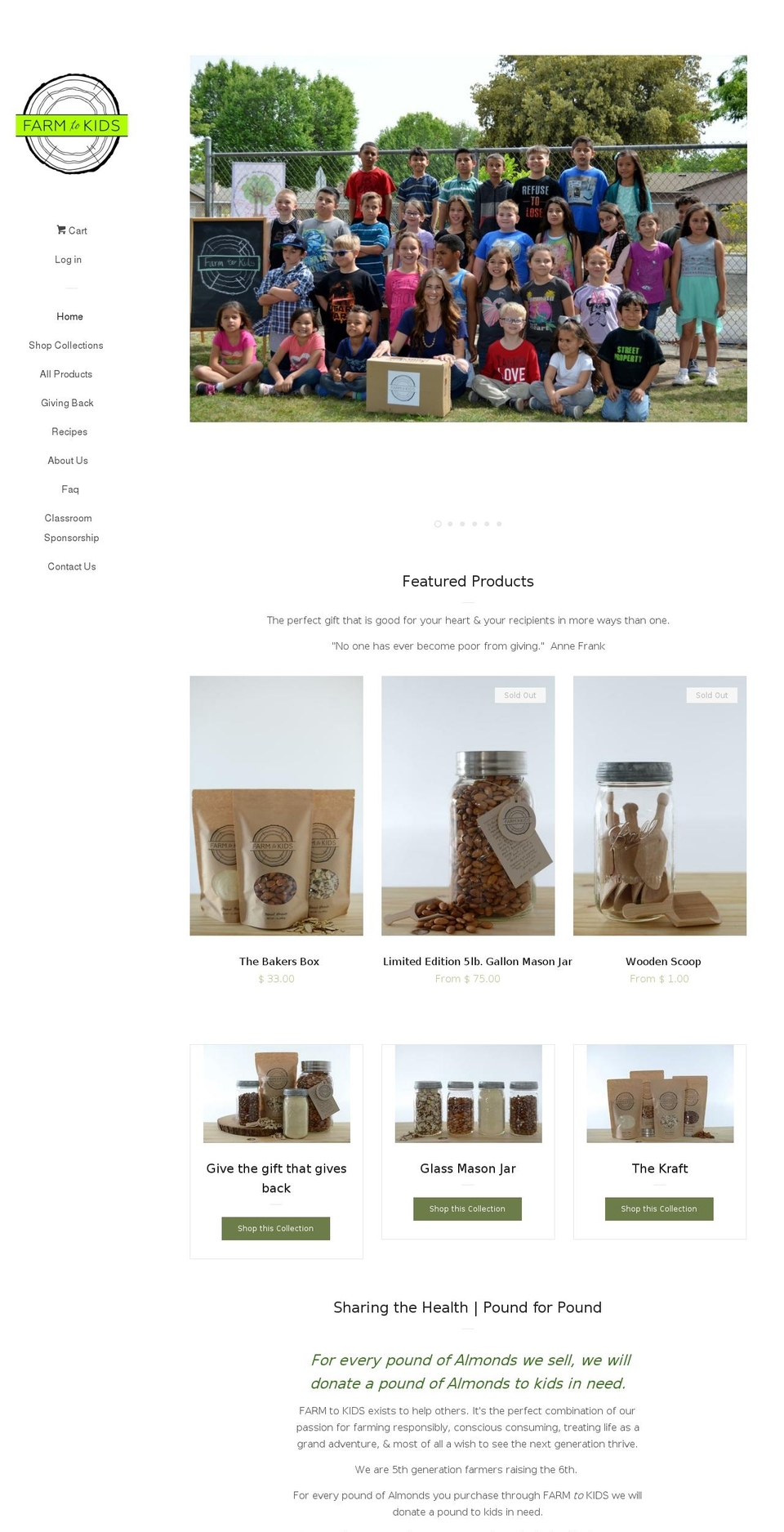 farmtokids.org shopify website screenshot