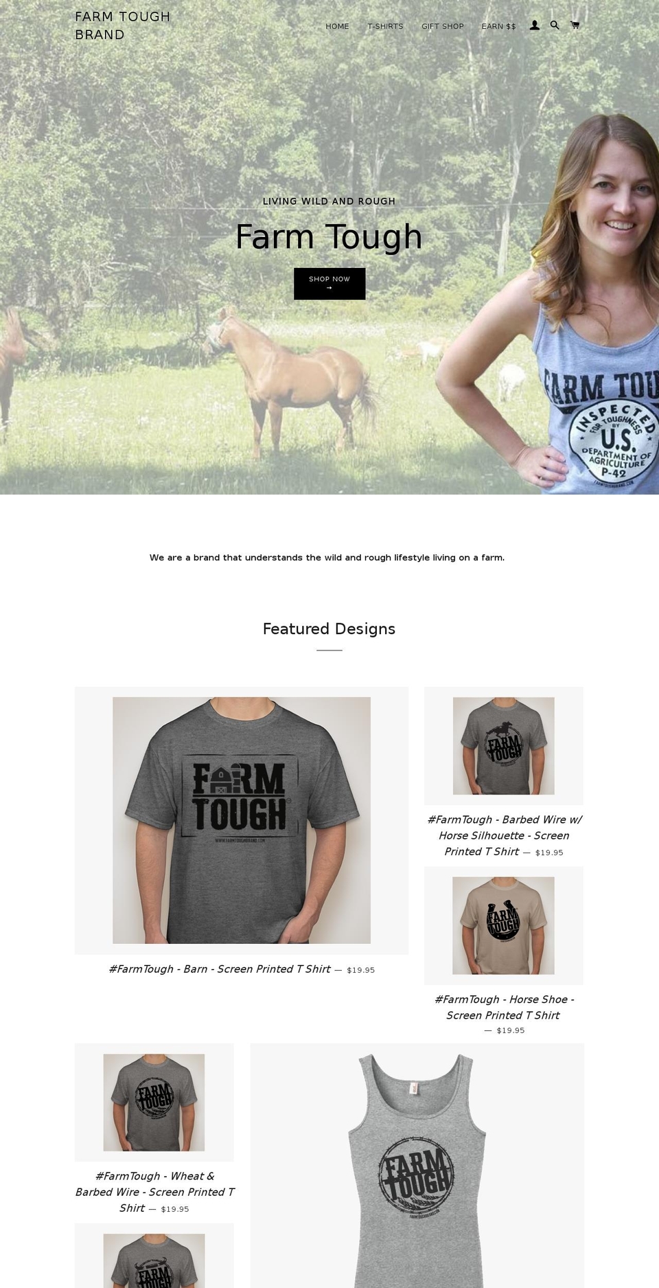 farmtoughbrand.com — Shopify storefront screenshot