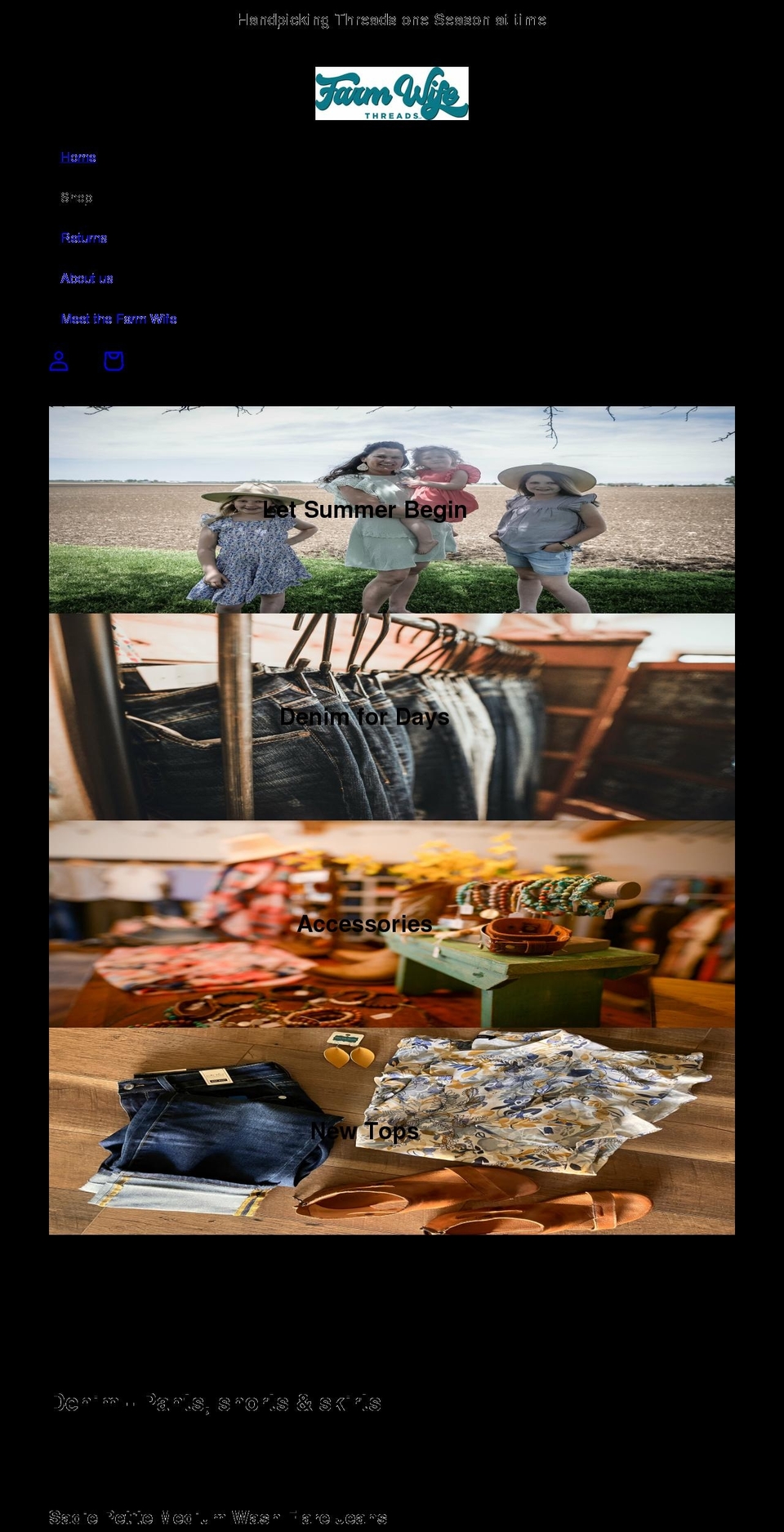 farmwifethreads.com — Shopify storefront screenshot