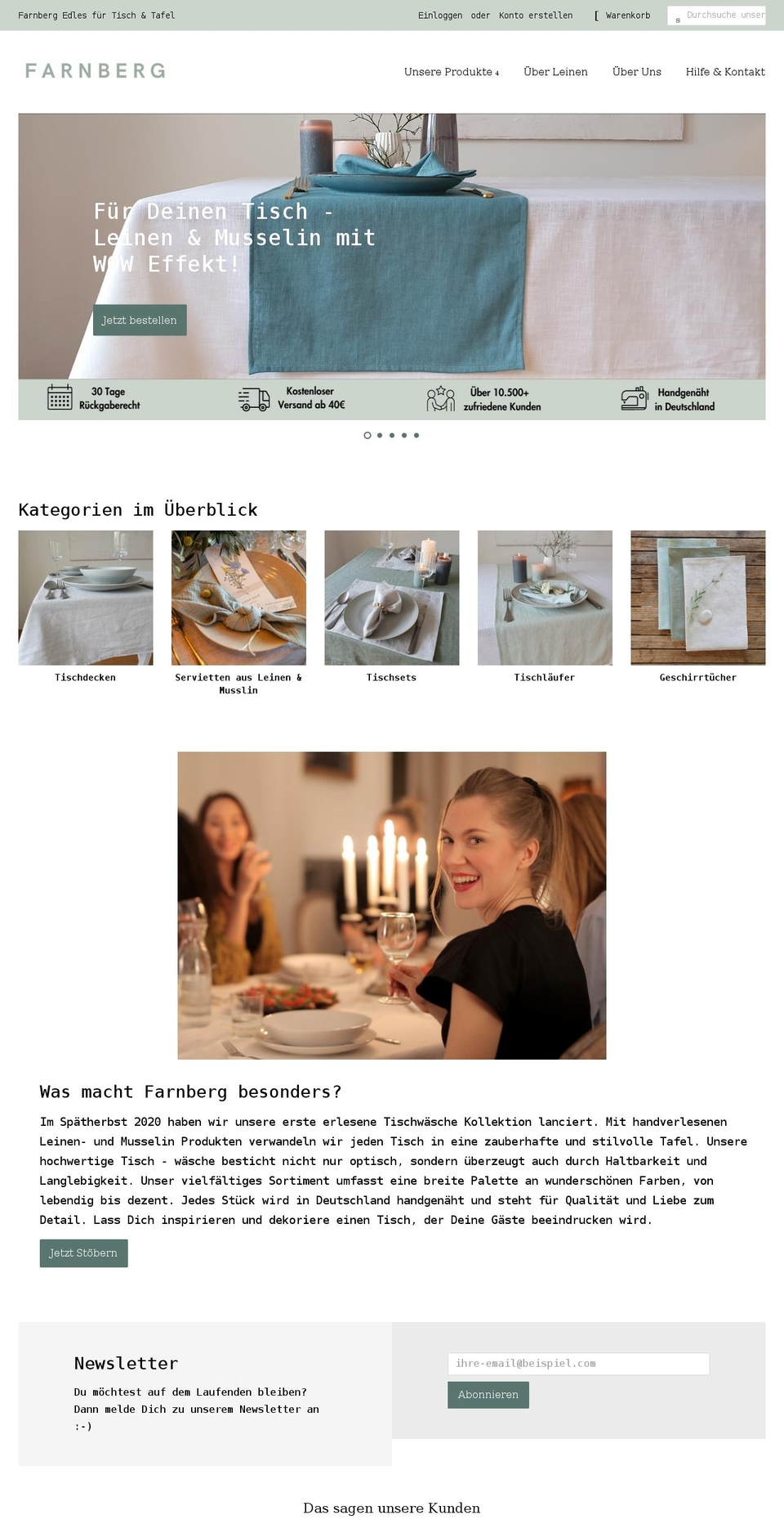 farnberg.de shopify website screenshot