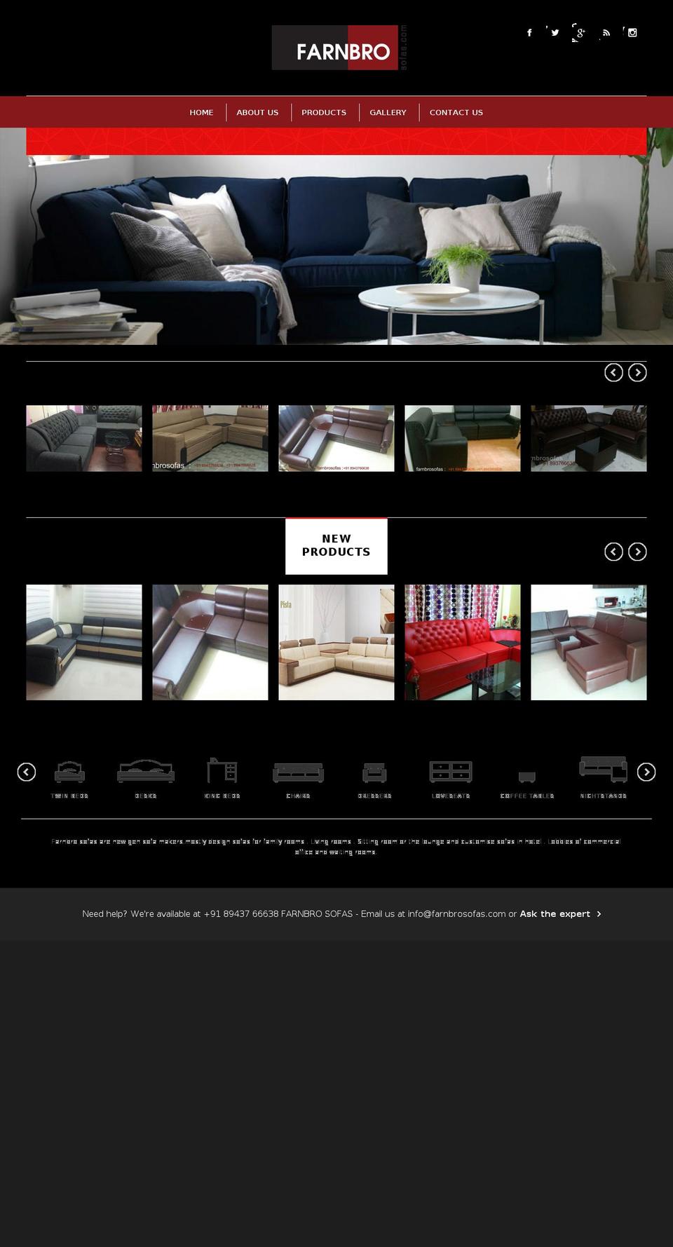 farnbrosofas.com shopify website screenshot