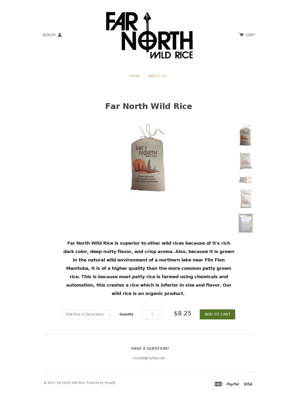 farnorthwildrice.com shopify website screenshot
