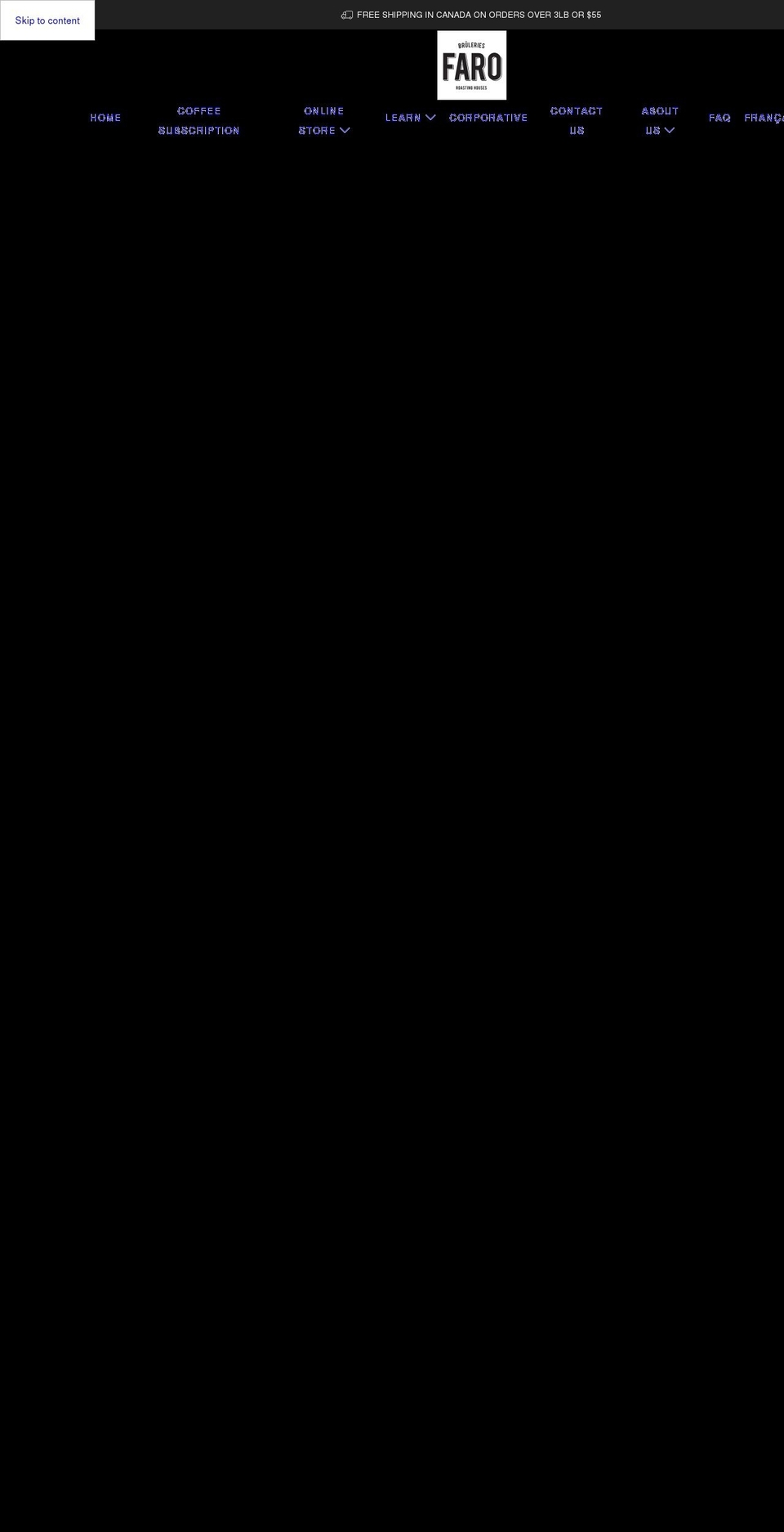 farocoffee.com — Shopify storefront screenshot