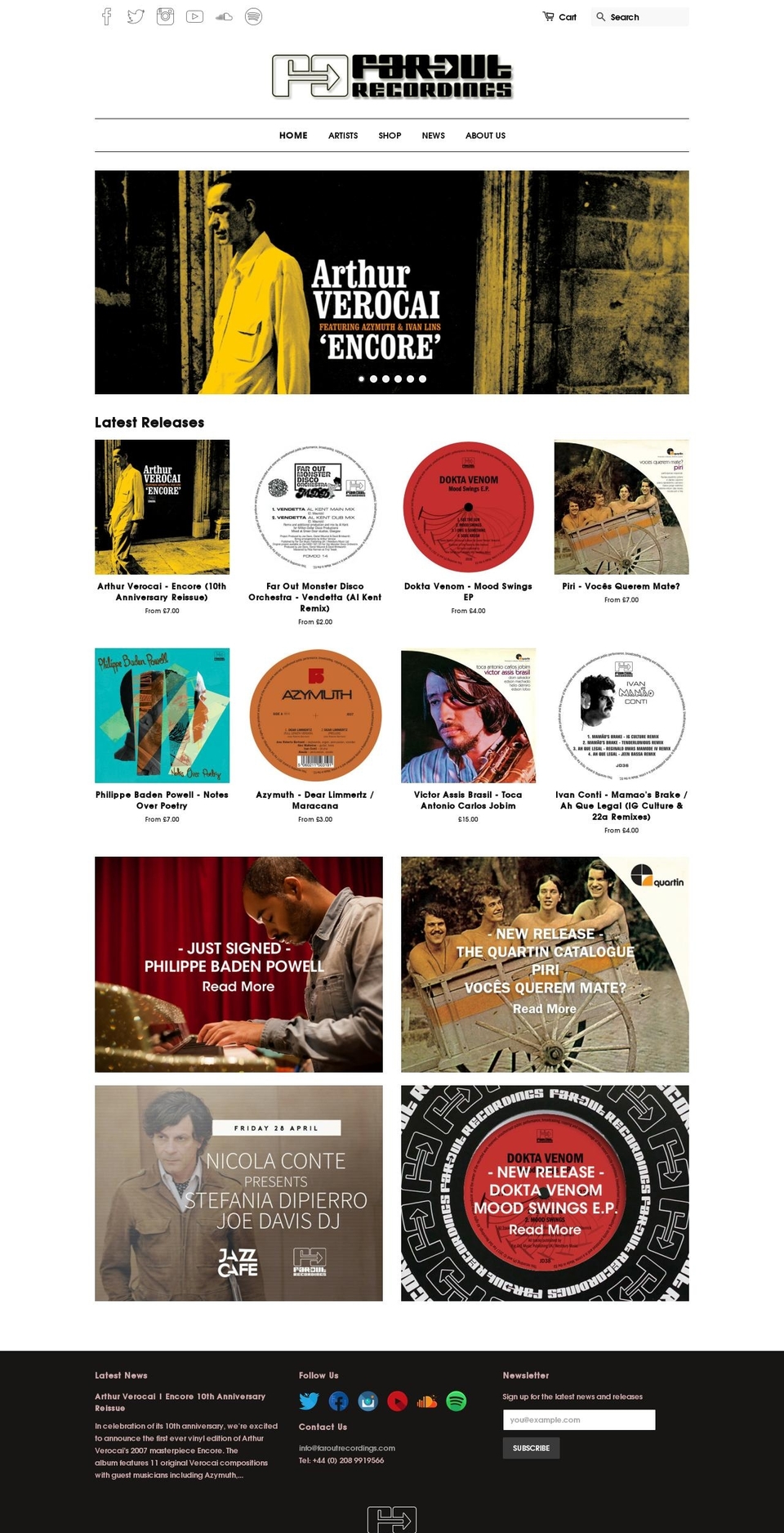 faroutrecordings.com shopify website screenshot