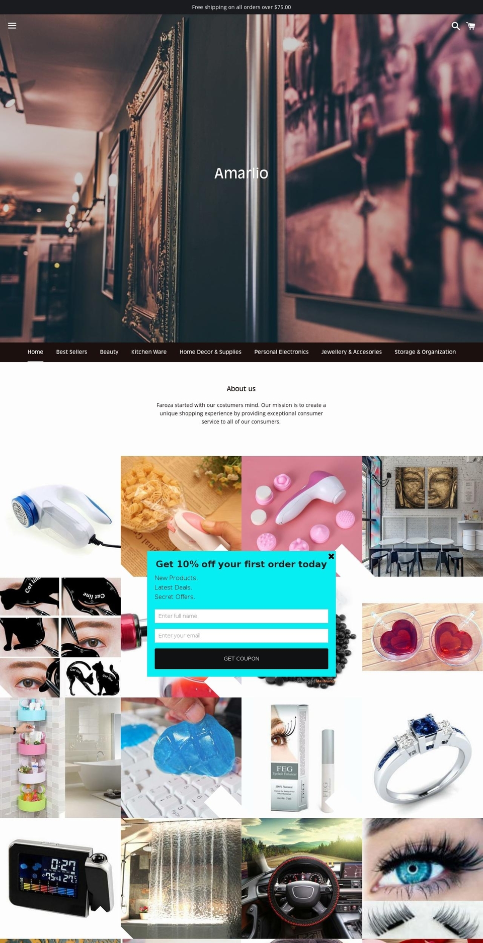 faroza.com — Shopify storefront screenshot