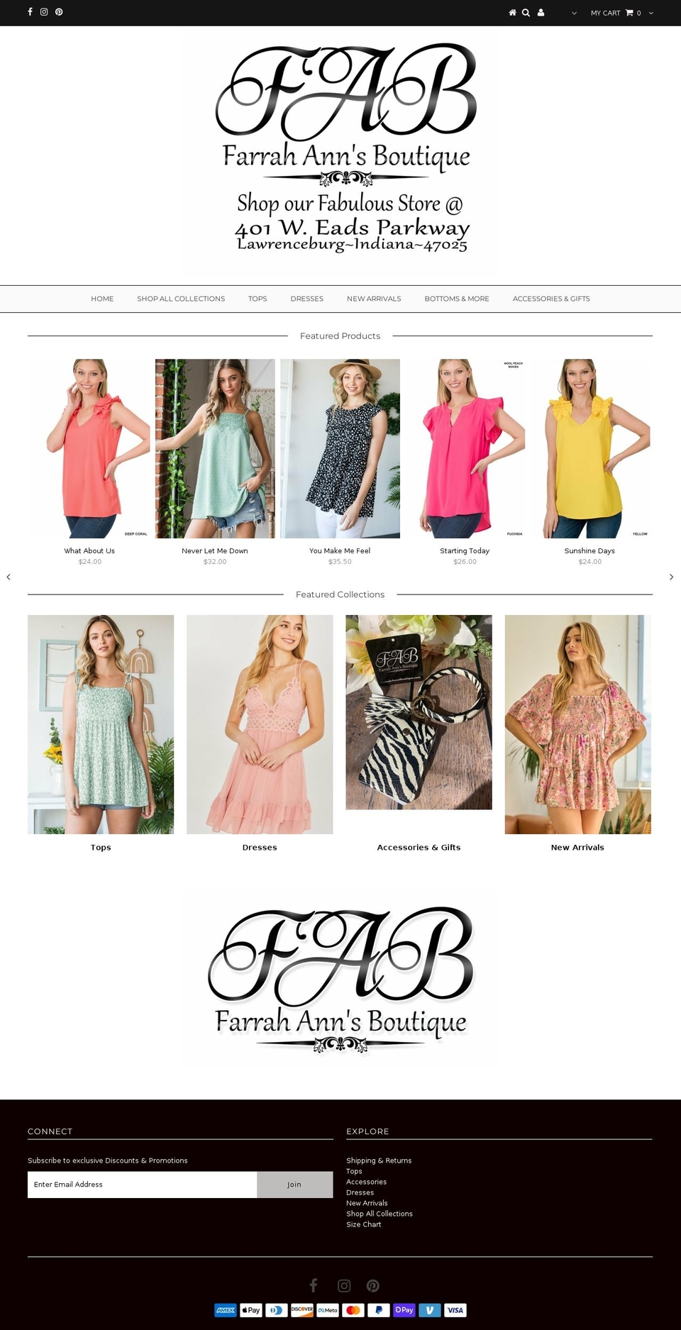 farrahannsboutique.com shopify website screenshot