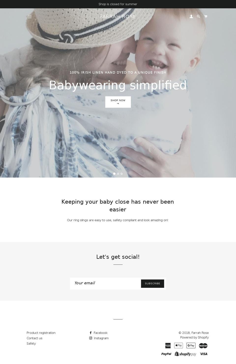 farrahrose.com — Shopify storefront screenshot